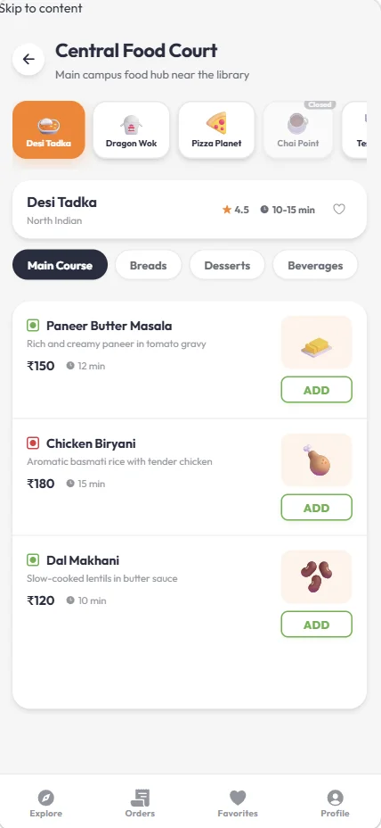 Store & Menu